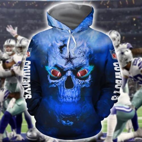 dallas cowboys 3d skull hoodie